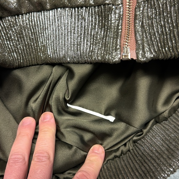 Zara Bomber Jacket, Shimmer Metallic, Zippered Pockets, Size XS - Picture 8 of 11